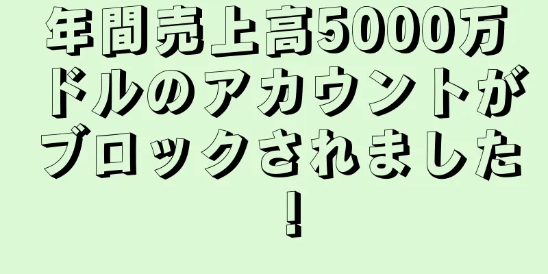 年間売上高5000万ドルのアカウントがブロックされました！