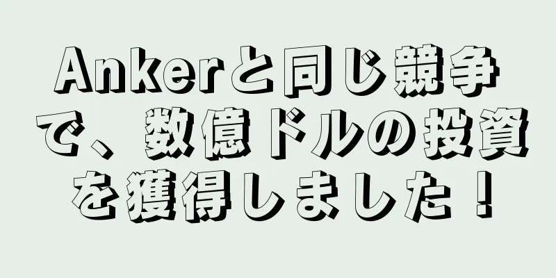 Ankerと同じ競争で、数億ドルの投資を獲得しました！