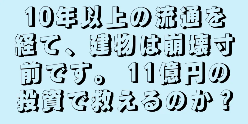 10年以上の流通を経て、建物は崩壊寸前です。 11億円の投資で救えるのか？