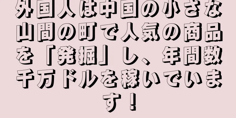 外国人は中国の小さな山間の町で人気の商品を「発掘」し、年間数千万ドルを稼いでいます！