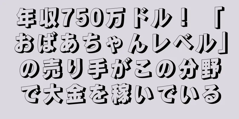 年収750万ドル！ 「おばあちゃんレベル」の売り手がこの分野で大金を稼いでいる