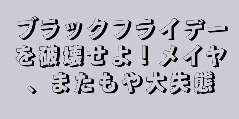ブラックフライデーを破壊せよ！メイヤ、またもや大失態