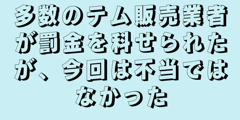 多数のテム販売業者が罰金を科せられたが、今回は不当ではなかった