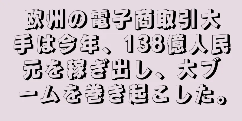 欧州の電子商取引大手は今年、138億人民元を稼ぎ出し、大ブームを巻き起こした。