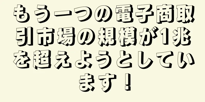 もう一つの電子商取引市場の規模が1兆を超えようとしています！