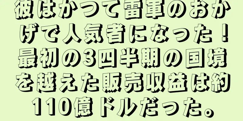 彼はかつて雷軍のおかげで人気者になった！最初の3四半期の国境を越えた販売収益は約110億ドルだった。