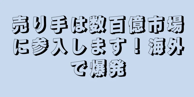 売り手は数百億市場に参入します！海外で爆発