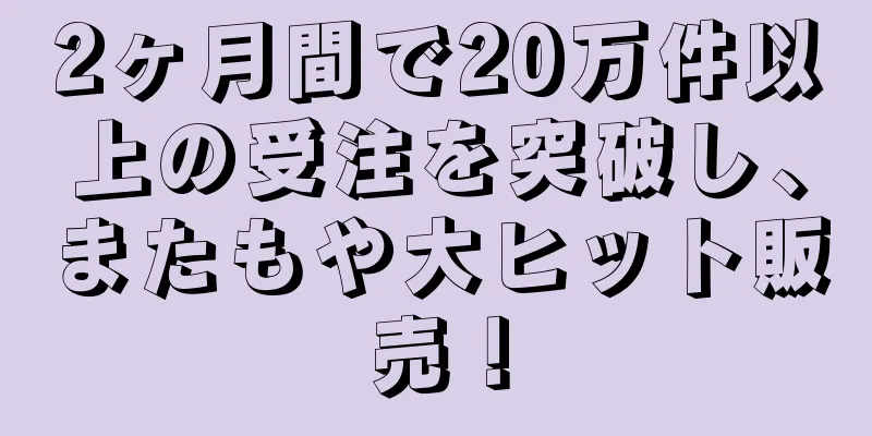 2ヶ月間で20万件以上の受注を突破し、またもや大ヒット販売！