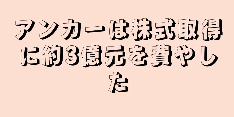 アンカーは株式取得に約3億元を費やした