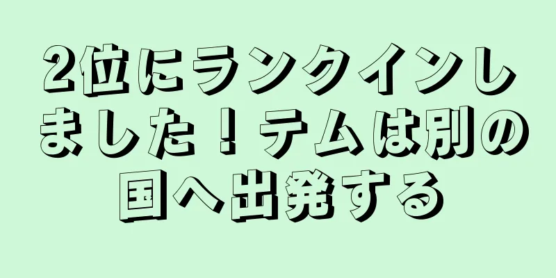 2位にランクインしました！テムは別の国へ出発する