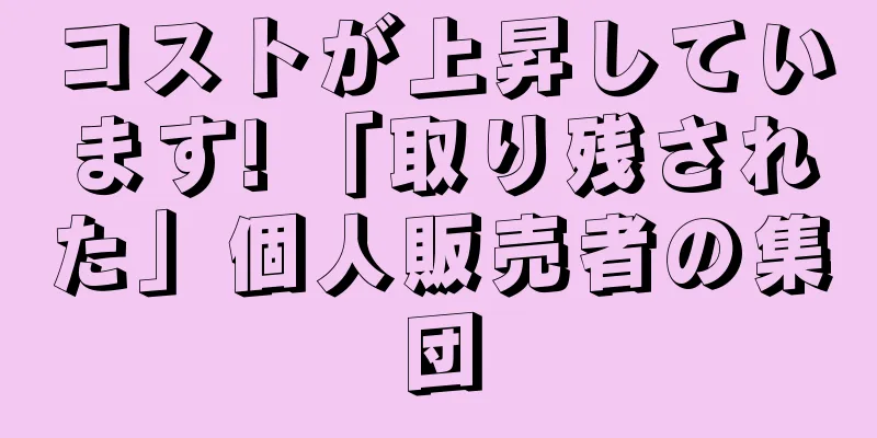 コストが上昇しています! 「取り残された」個人販売者の集団