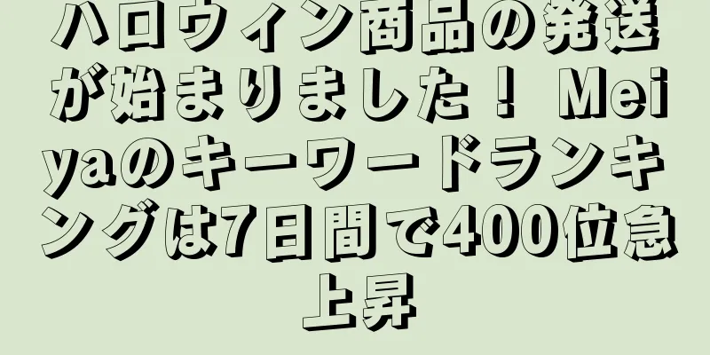 ハロウィン商品の発送が始まりました！ Meiyaのキーワードランキングは7日間で400位急上昇