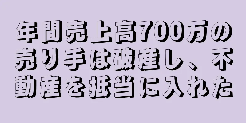 年間売上高700万の売り手は破産し、不動産を抵当に入れた