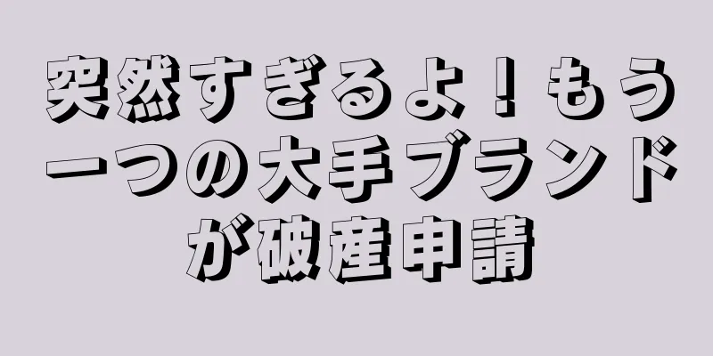 突然すぎるよ！もう一つの大手ブランドが破産申請