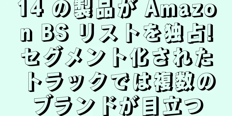 14 の製品が Amazon BS リストを独占!セグメント化されたトラックでは複数のブランドが目立つ