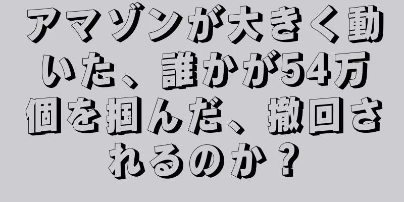 アマゾンが大きく動いた、誰かが54万個を掴んだ、撤回されるのか？