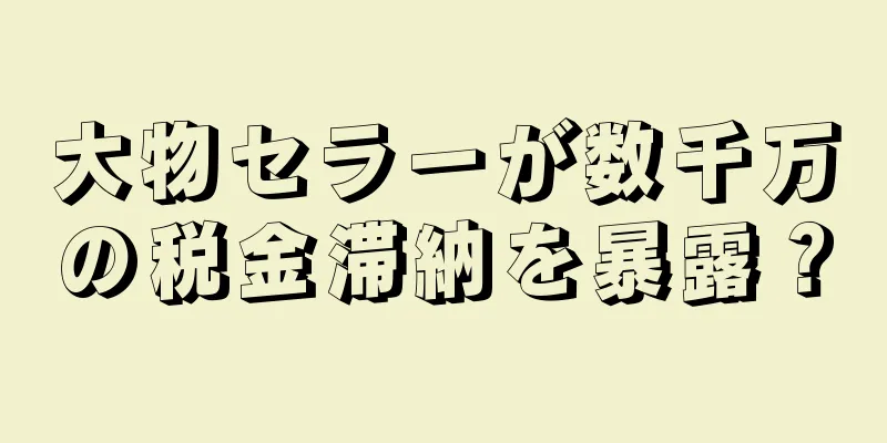 大物セラーが数千万の税金滞納を暴露？