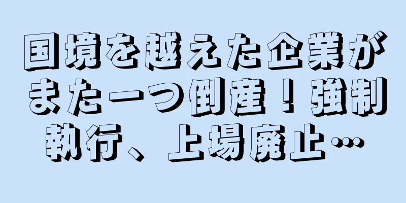 国境を越えた企業がまた一つ倒産！強制執行、上場廃止…