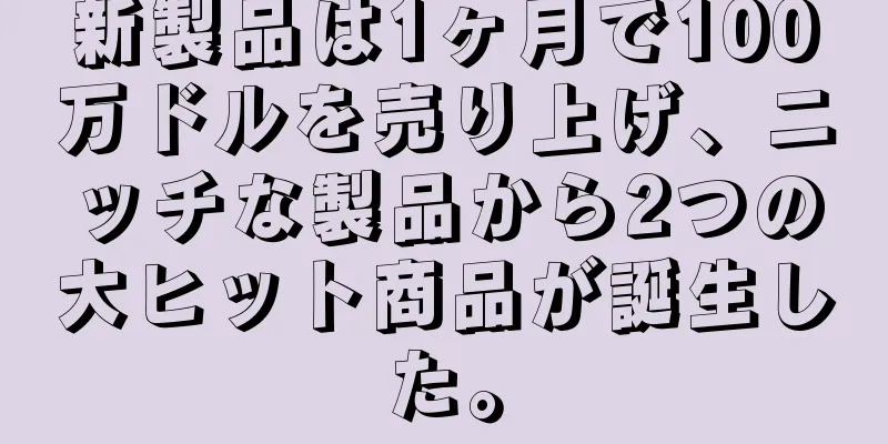 新製品は1ヶ月で100万ドルを売り上げ、ニッチな製品から2つの大ヒット商品が誕生した。