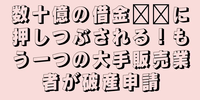 数十億の借金​​に押しつぶされる！もう一つの大手販売業者が破産申請