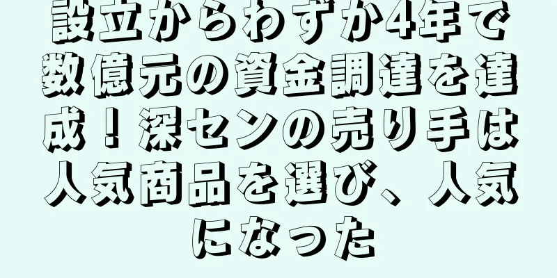 設立からわずか4年で数億元の資金調達を達成！深センの売り手は人気商品を選び、人気になった