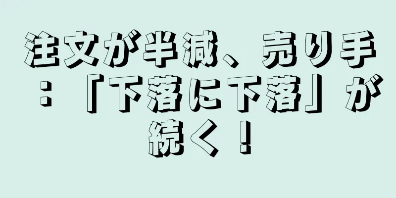 注文が半減、売り手：「下落に下落」が続く！