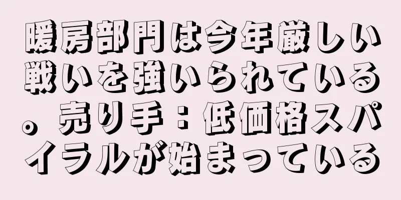 暖房部門は今年厳しい戦いを強いられている。売り手：低価格スパイラルが始まっている