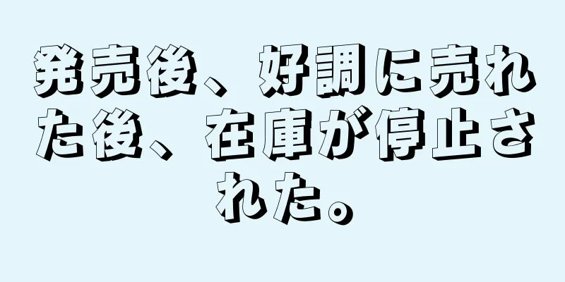 発売後、好調に売れた後、在庫が停止された。