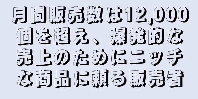 月間販売数は12,000個を超え、爆発的な売上のためにニッチな商品に頼る販売者