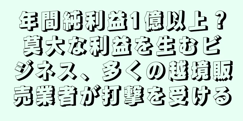 年間純利益1億以上？莫大な利益を生むビジネス、多くの越境販売業者が打撃を受ける