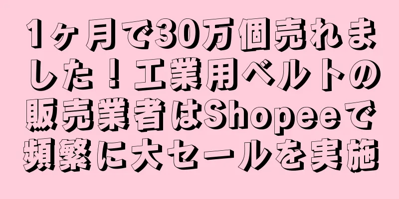 1ヶ月で30万個売れました！工業用ベルトの販売業者はShopeeで頻繁に大セールを実施