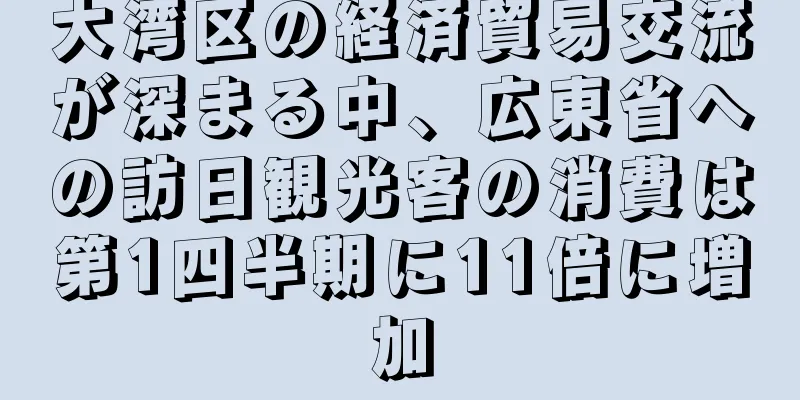 大湾区の経済貿易交流が深まる中、広東省への訪日観光客の消費は第1四半期に11倍に増加
