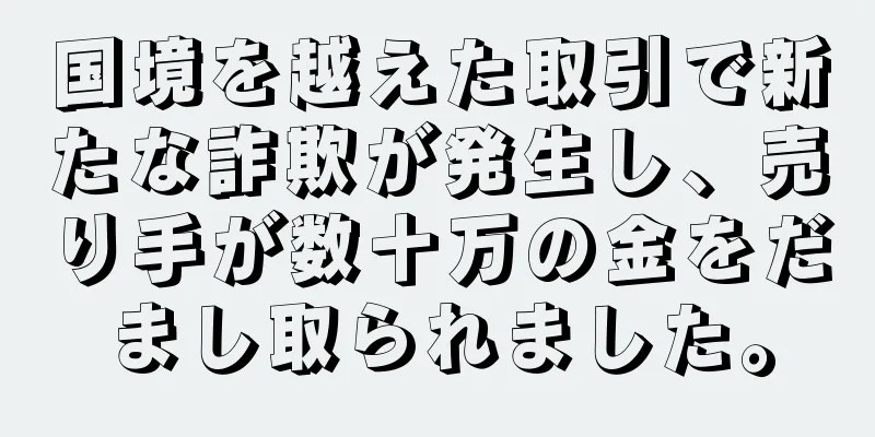 国境を越えた取引で新たな詐欺が発生し、売り手が数十万の金をだまし取られました。