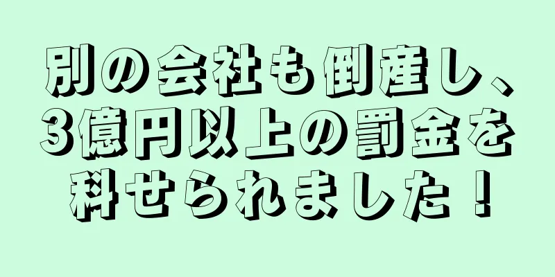 別の会社も倒産し、3億円以上の罰金を科せられました！