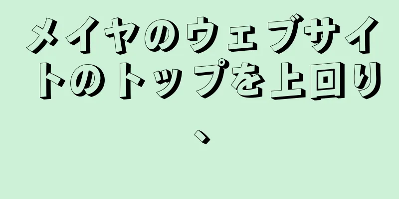 メイヤのウェブサイトのトップを上回り、