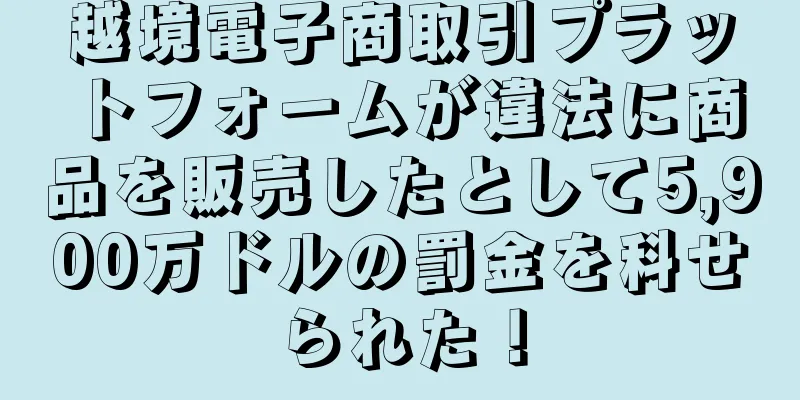 越境電子商取引プラットフォームが違法に商品を販売したとして5,900万ドルの罰金を科せられた！