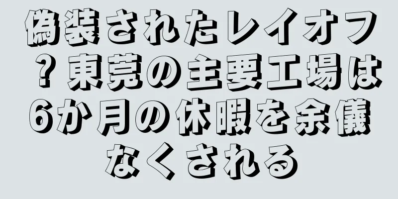 偽装されたレイオフ？東莞の主要工場は6か月の休暇を余儀なくされる