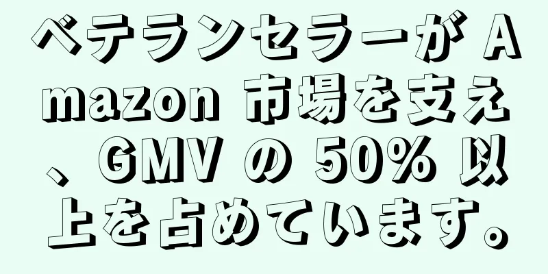ベテランセラーが Amazon 市場を支え、GMV の 50% 以上を占めています。