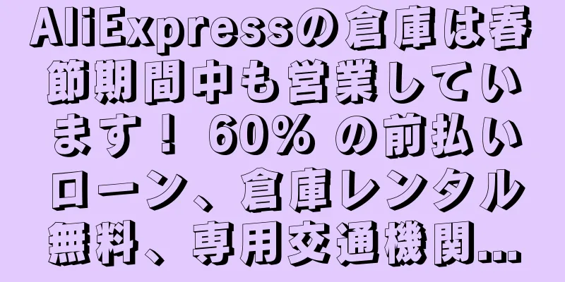 AliExpressの倉庫は春節期間中も営業しています！ 60% の前払いローン、倉庫レンタル無料、専用交通機関...