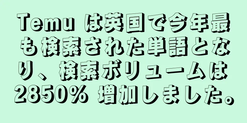 Temu は英国で今年最も検索された単語となり、検索ボリュームは 2850% 増加しました。