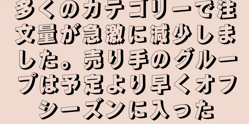 多くのカテゴリーで注文量が急激に減少しました。売り手のグループは予定より早くオフシーズンに入った
