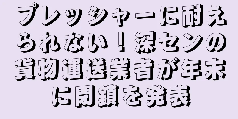 プレッシャーに耐えられない！深センの貨物運送業者が年末に閉鎖を発表
