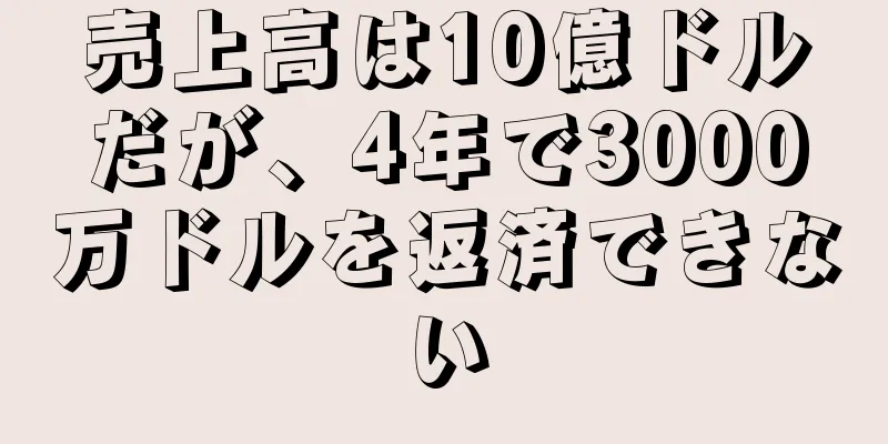 売上高は10億ドルだが、4年で3000万ドルを返済できない