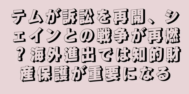 テムが訴訟を再開、シェインとの戦争が再燃？海外進出では知的財産保護が重要になる