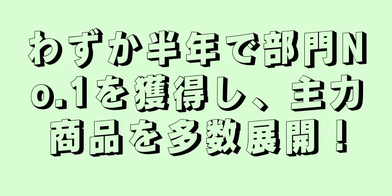 わずか半年で部門No.1を獲得し、主力商品を多数展開！
