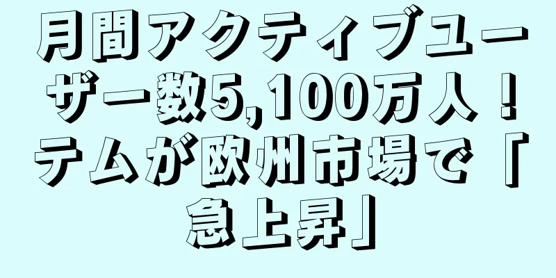 月間アクティブユーザー数5,100万人！テムが欧州市場で「急上昇」