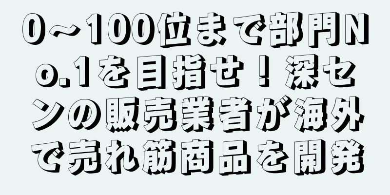 0～100位まで部門No.1を目指せ！深センの販売業者が海外で売れ筋商品を開発
