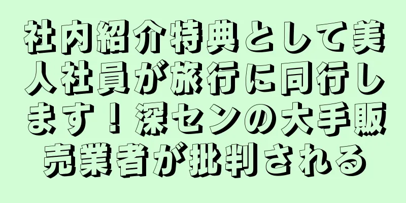 社内紹介特典として美人社員が旅行に同行します！深センの大手販売業者が批判される