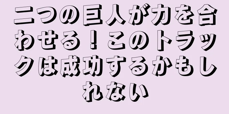 二つの巨人が力を合わせる！このトラックは成功するかもしれない