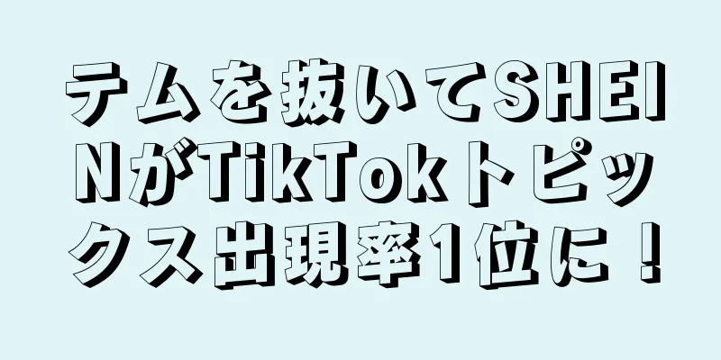 テムを抜いてSHEINがTikTokトピックス出現率1位に！